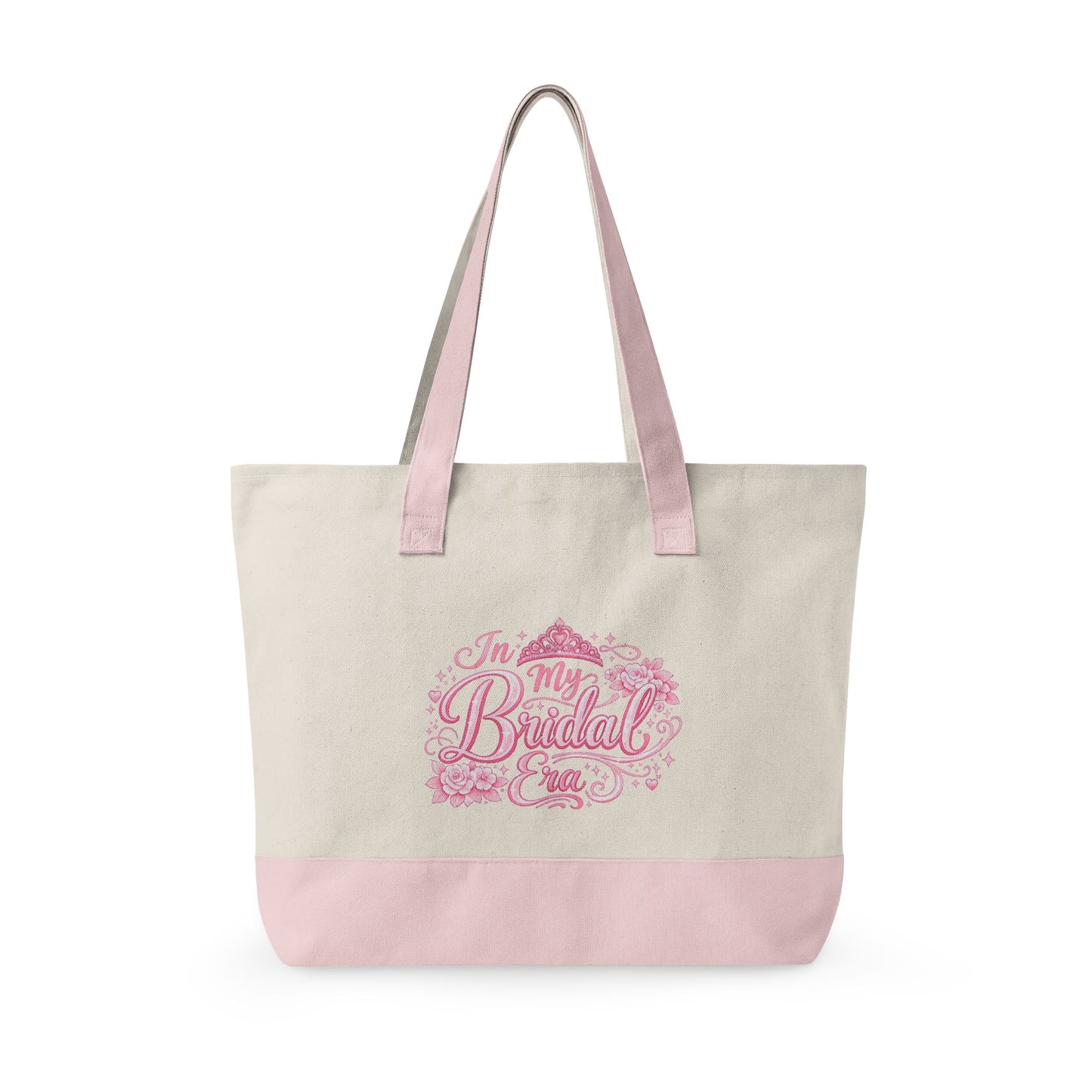 In My Bridal Era Zippered Canvas Tote - Pink