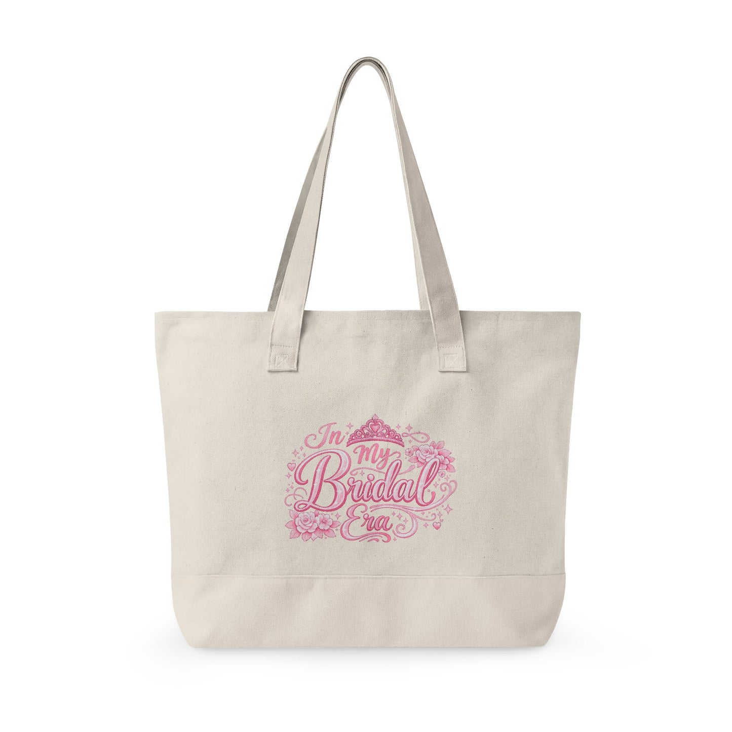 In My Bridal Era Zippered Canvas Tote - Pink